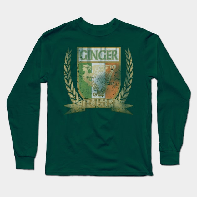Irish Ginger Crest Long Sleeve T-Shirt by E